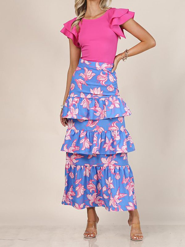 Nevidex  High Waist Ruffled Skirt