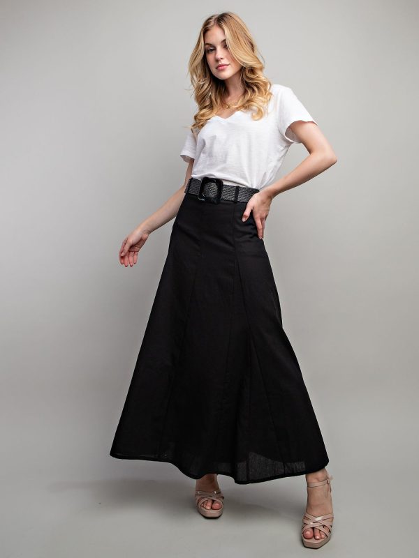 Nevidex Linen Maxi Flare Skirt